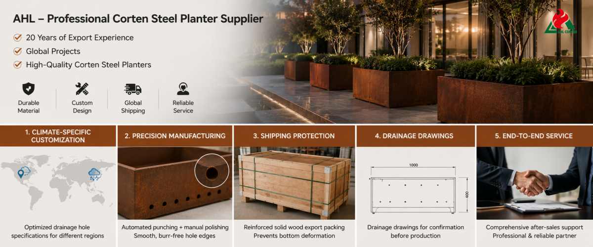 AHL’s Expertise as a Professional Corten Steel Planter Supplier